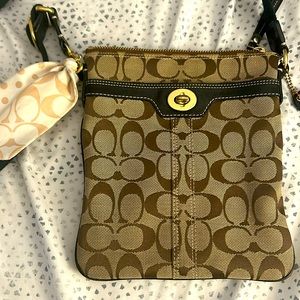 Authentic Coach crossbody with attached scarf!